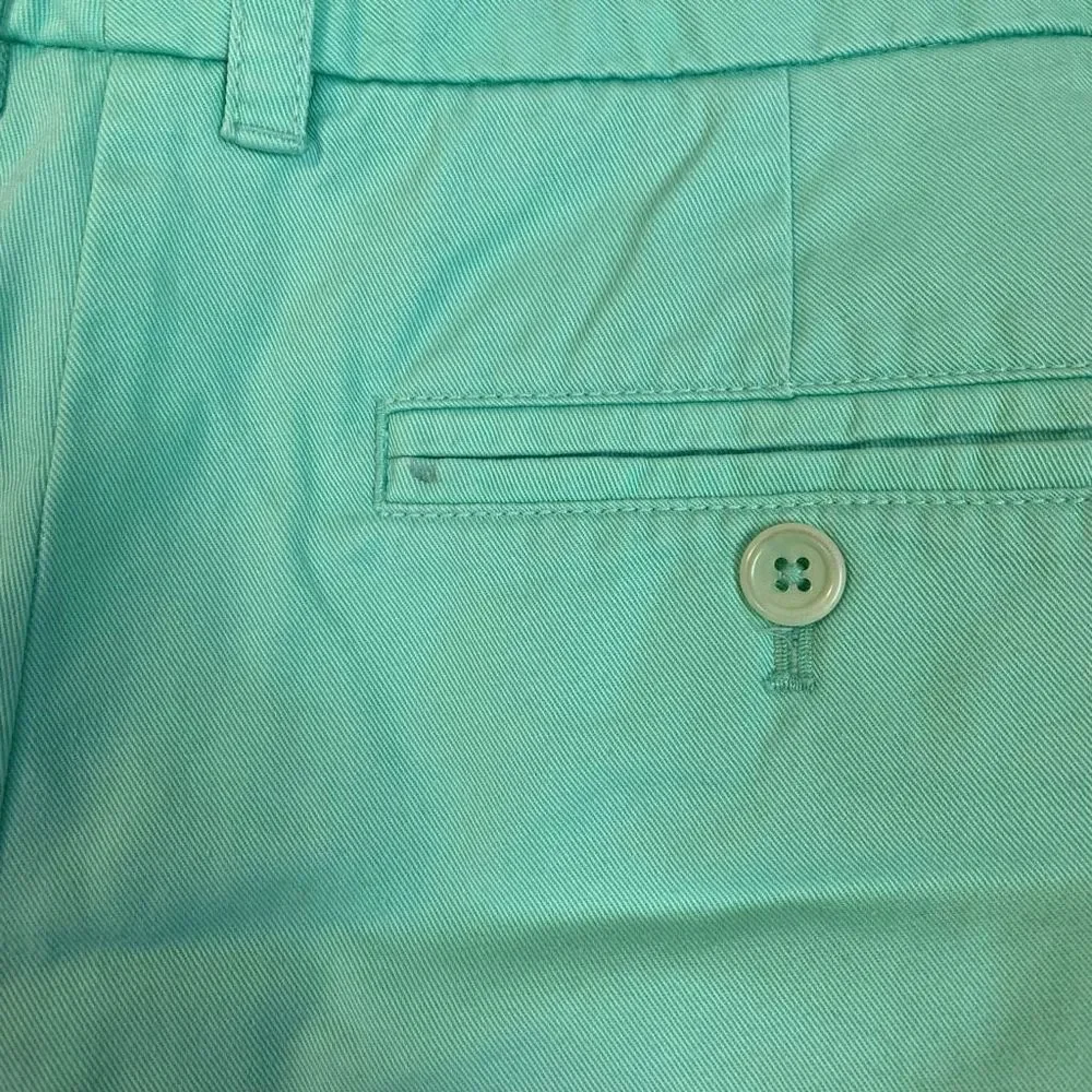 J. Crew Womens Green Pocket Casual 100% Cotton Mid Rise Chino Shorts Size 6